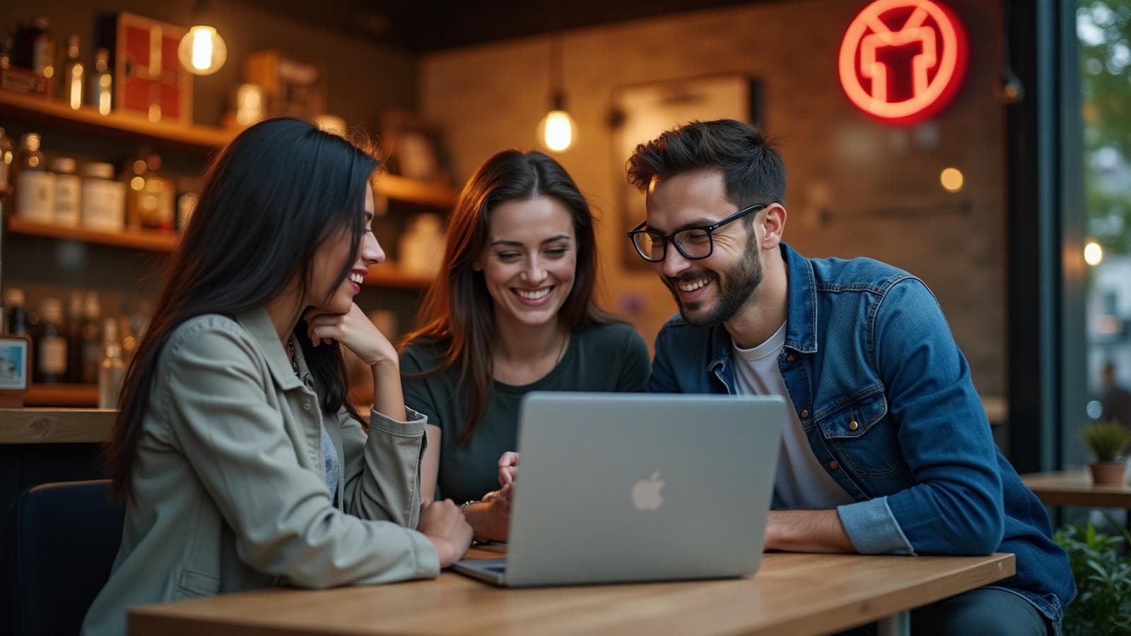 Unboxed Minds team collaborating at a coffee shop